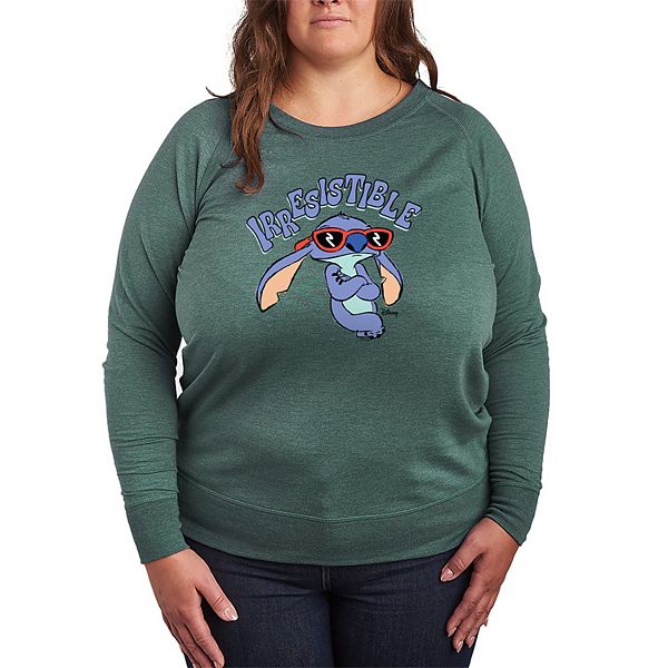 

Plus size футболка с длинным рукавом Lilo & Stitch из французского флиса Disney, Heather Juniper
