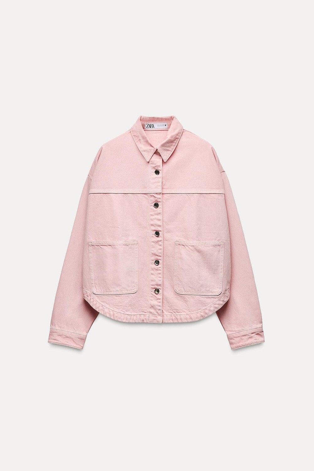 

Джинсовая куртка z1975 с накладными карманами ZARA, розовый