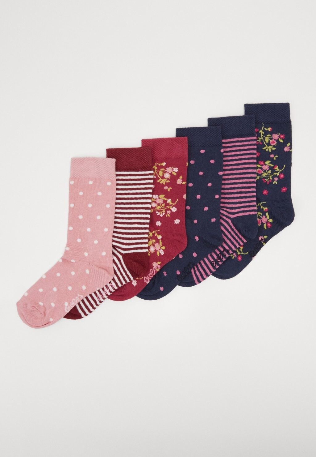 

Носки Kids Socks Flowers Dots Stripes 6 Pack Ewers, цвет marone/tinte