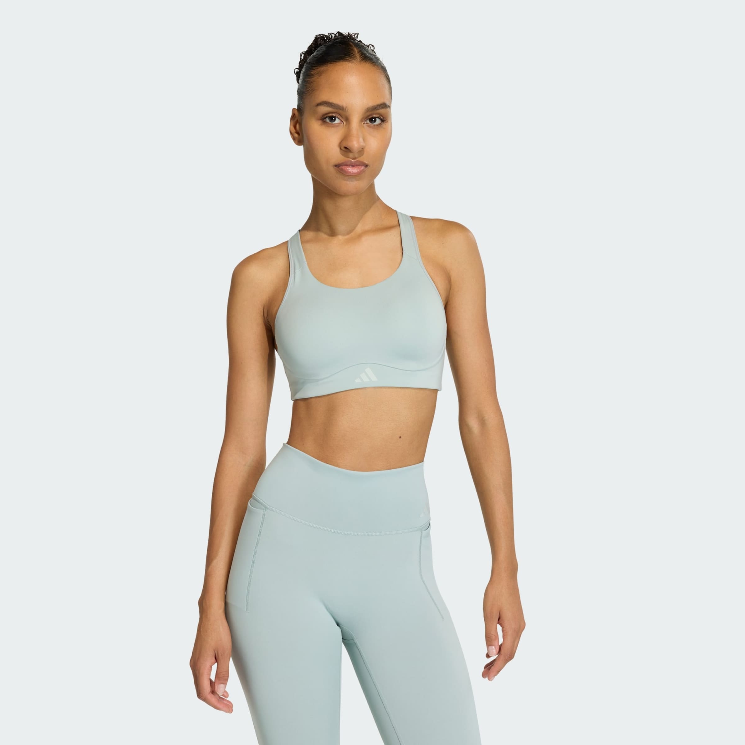 Adidas Performance Спортивный бюстгальтер-бралетт 'Optime' в пастельно-зеленом цвете — фото 4