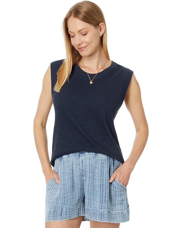 

Топ Faherty Heritage Slub Muscle Tank, цвет Navy Blazer