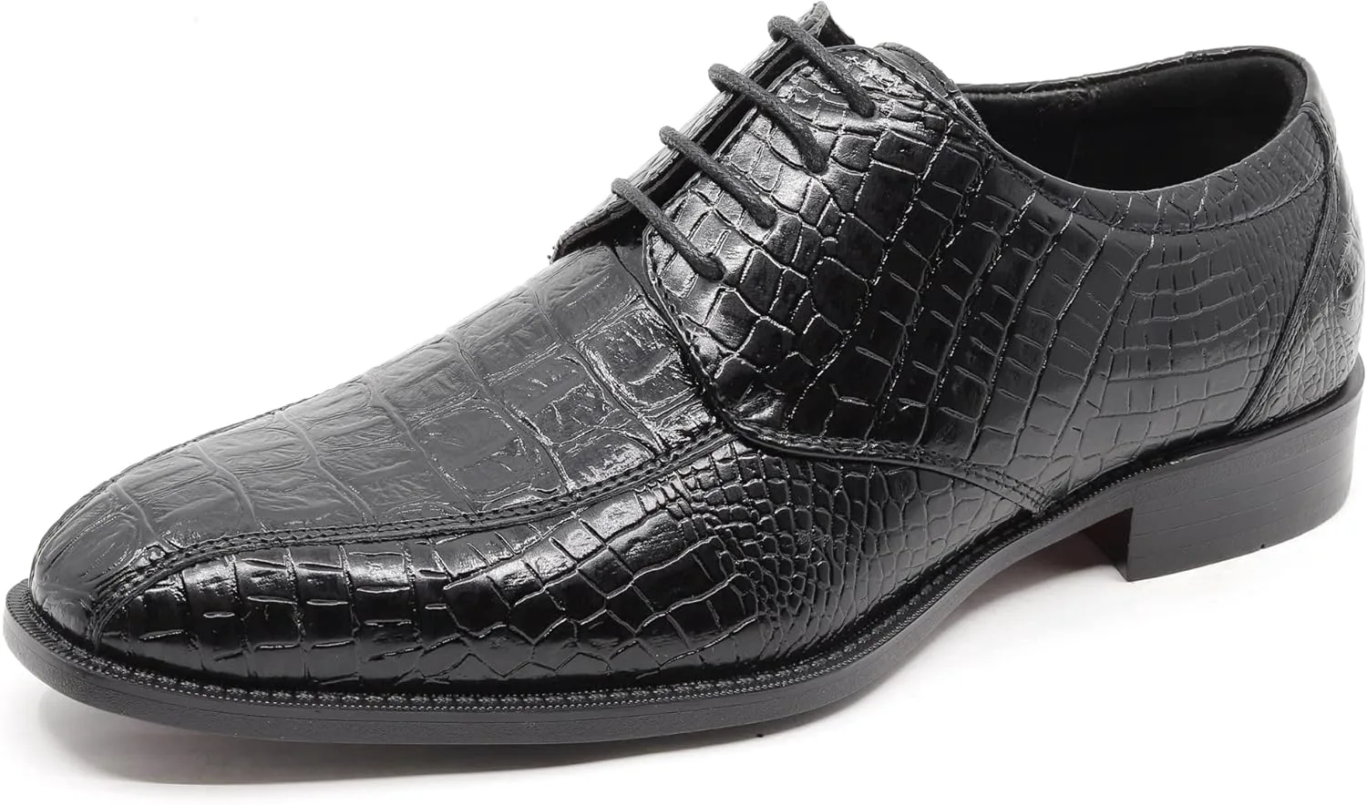 

Мужские туфли оксфорды с шнуровкой и принтом крокодила Croco-03 Metrocharm, черный