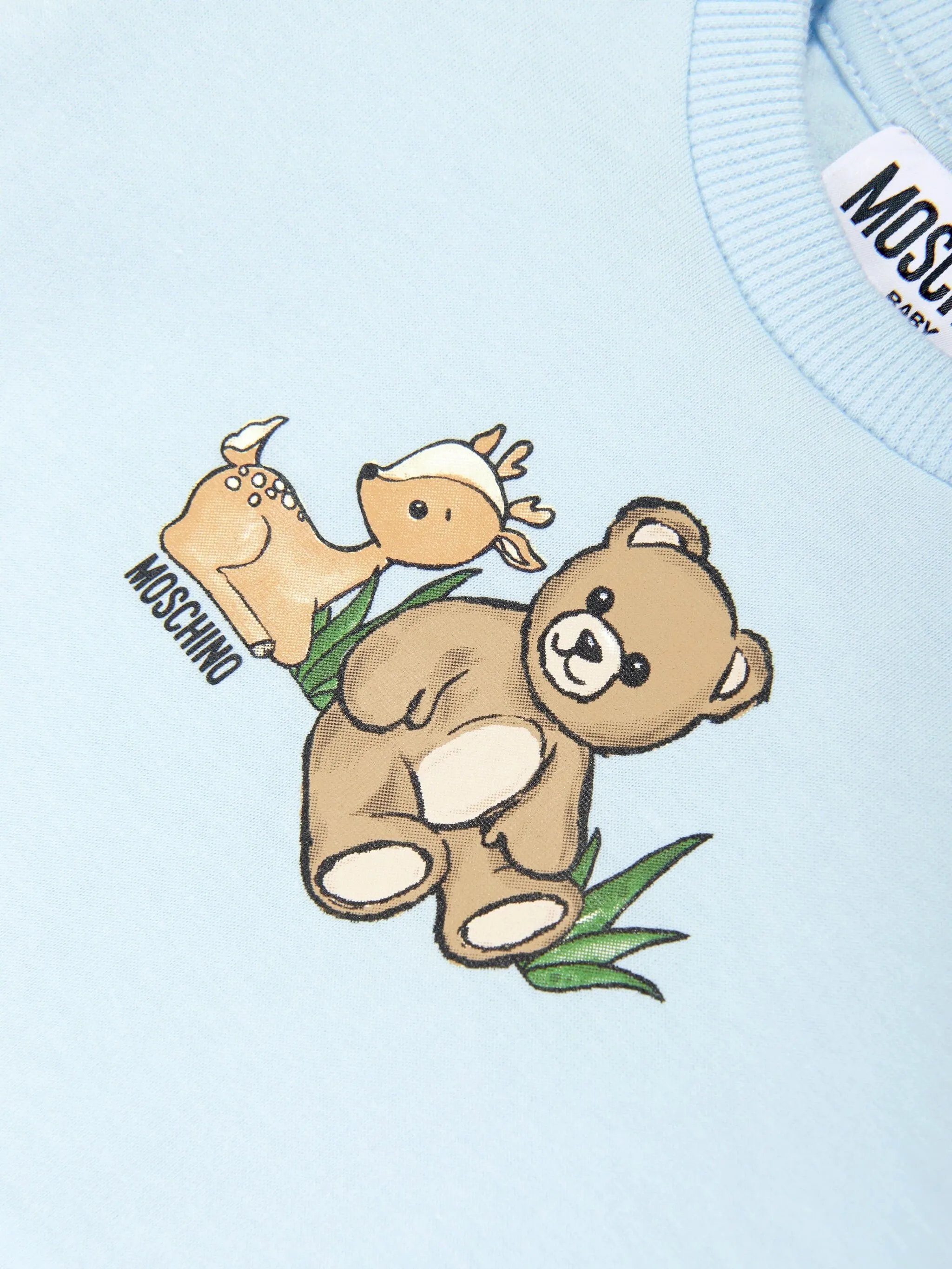 Футболка с графичным принтом Moschino Kids, синий — фото 3