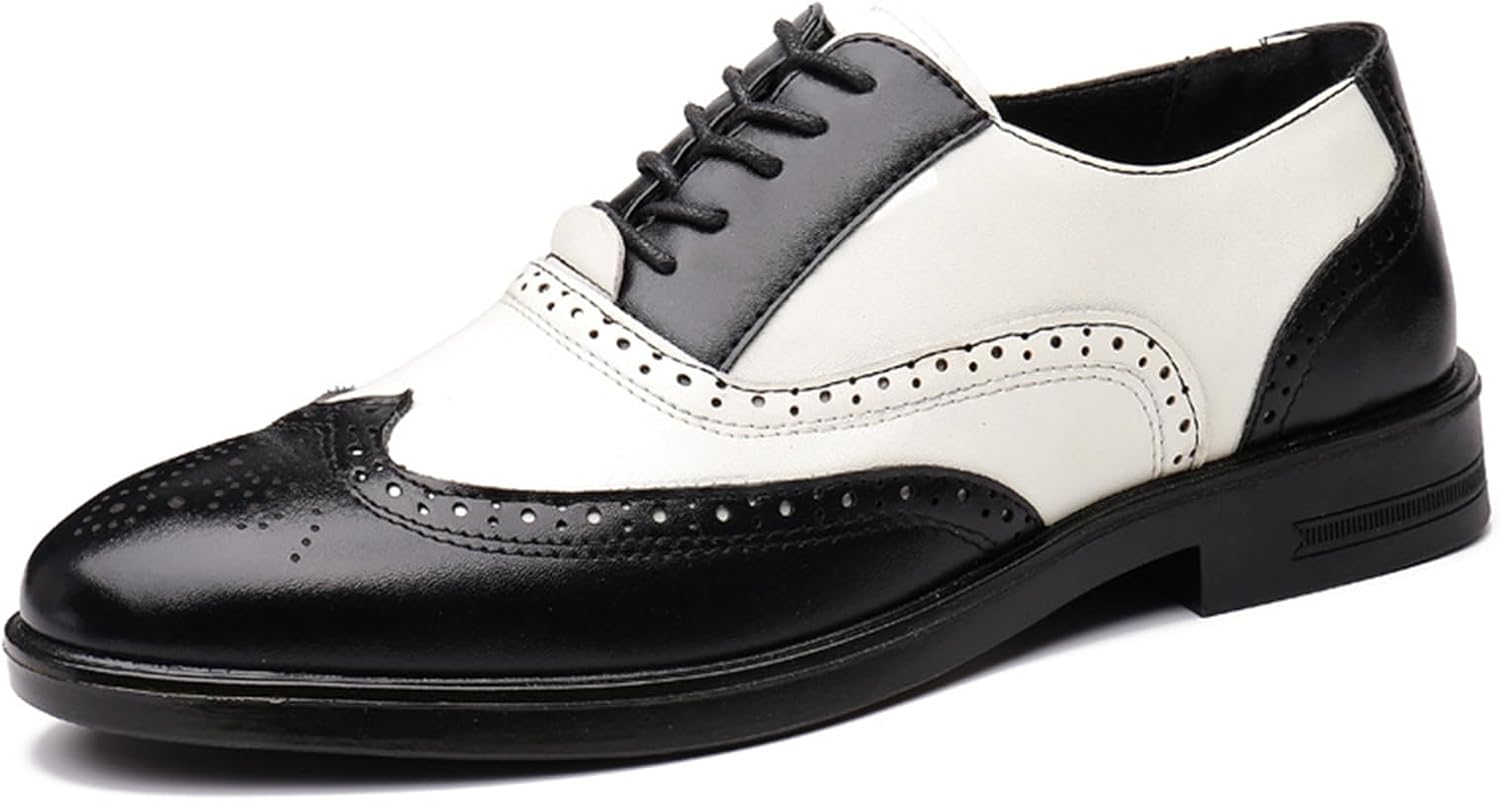

Мужские броги-оксфорды с двухцветной заплаткой, модные туфли ручной работы из кожи, круглым носком, шнуровкой, низким верхом, деловые формальные дерби Zeberfi, черный