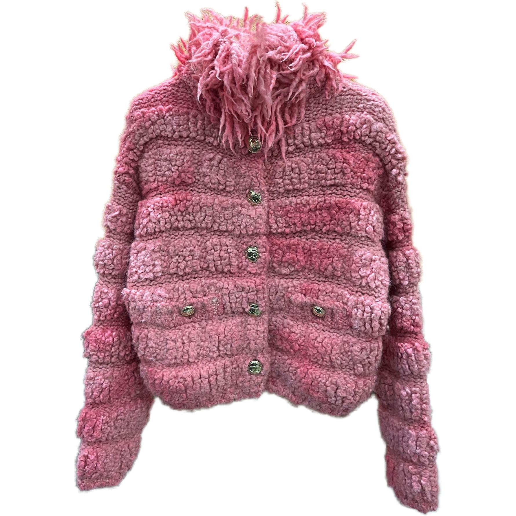 

CHANEL Двустороннее пальто из велюра розовое, Pink