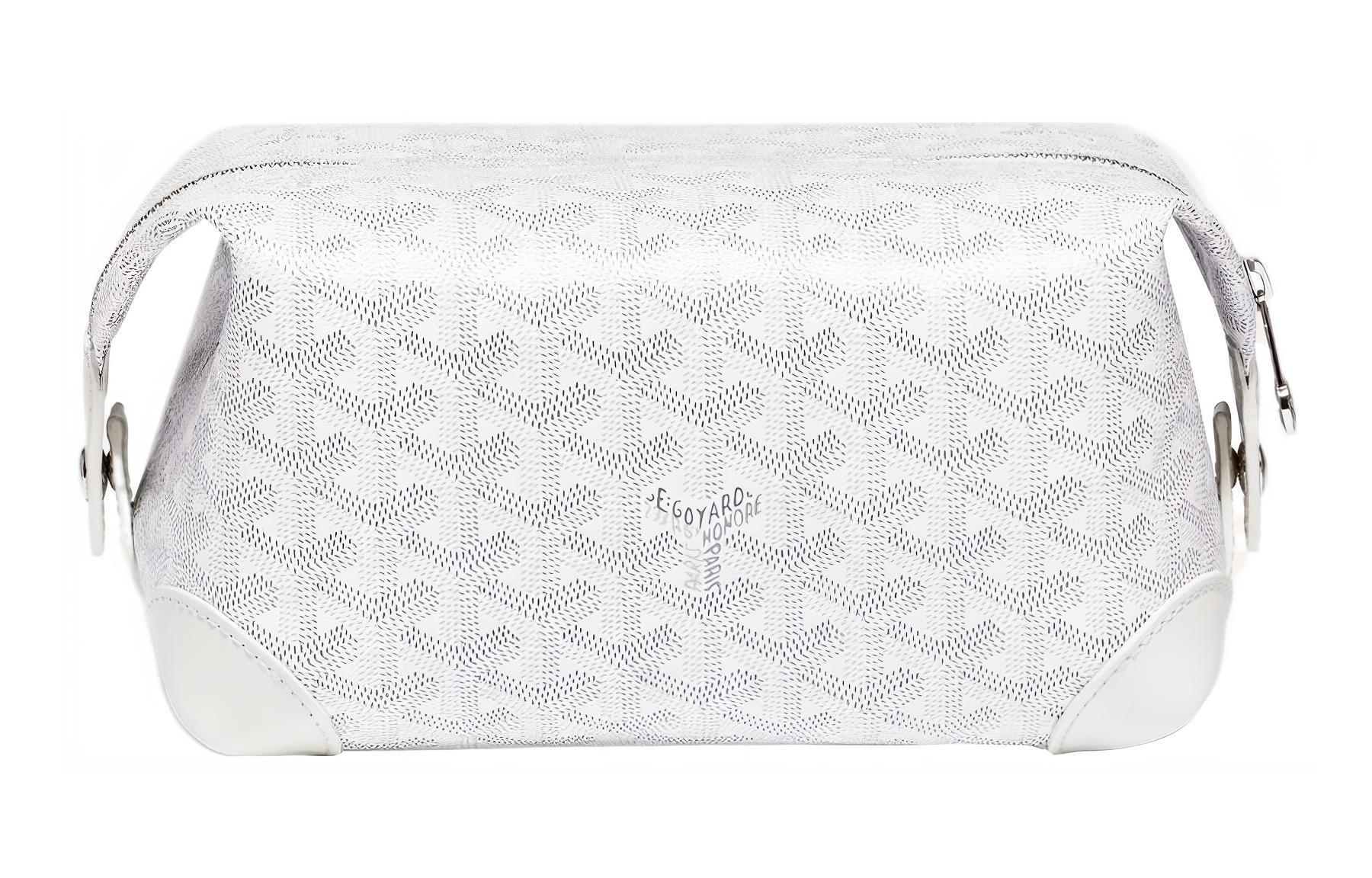 

Чемодан из телячьей кожи с канвасом Дорожная косметичка Унисекс Белый GOYARD