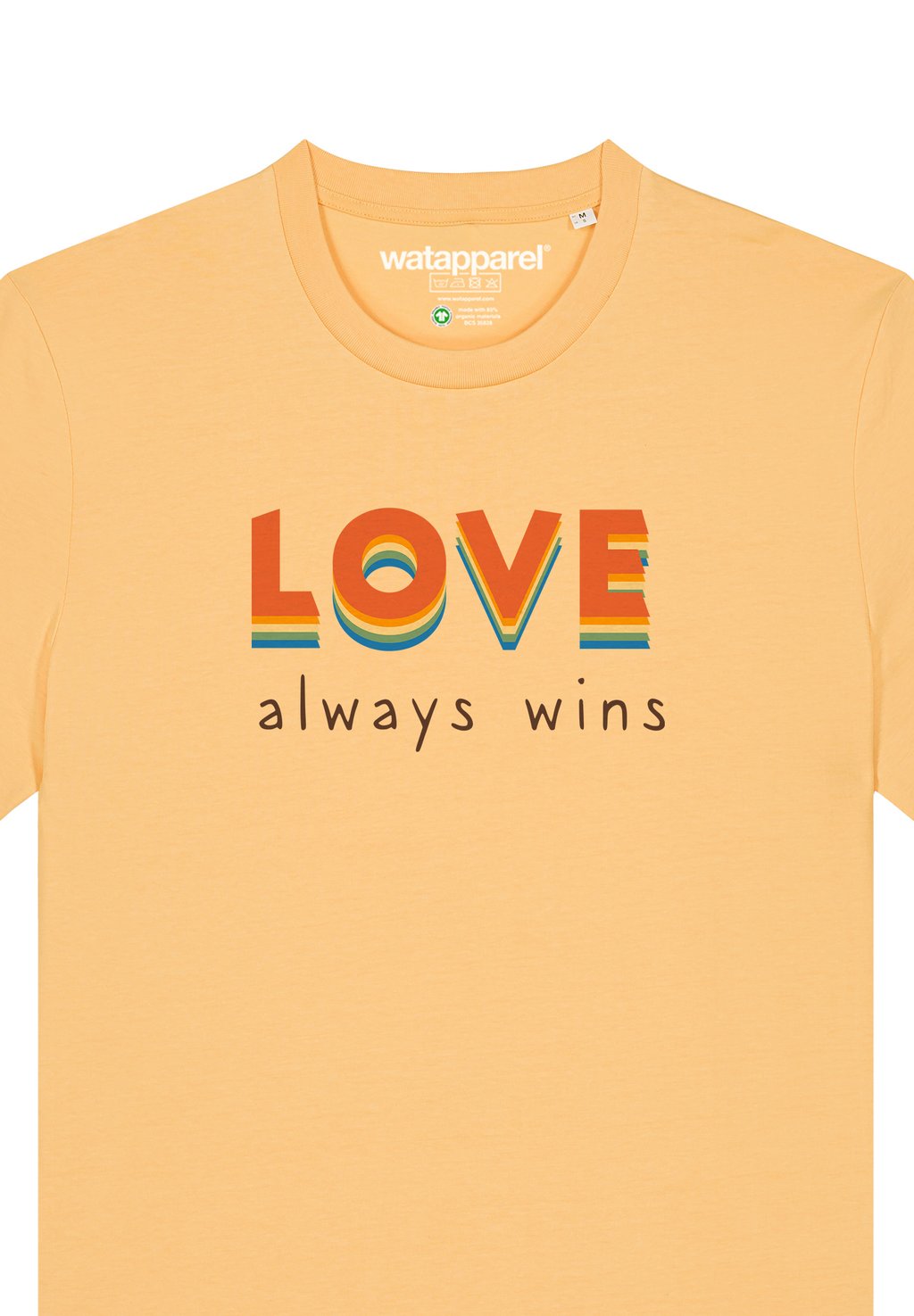 

Футболка с принтом LOVE ALWAYS WINS watapparel, желтый