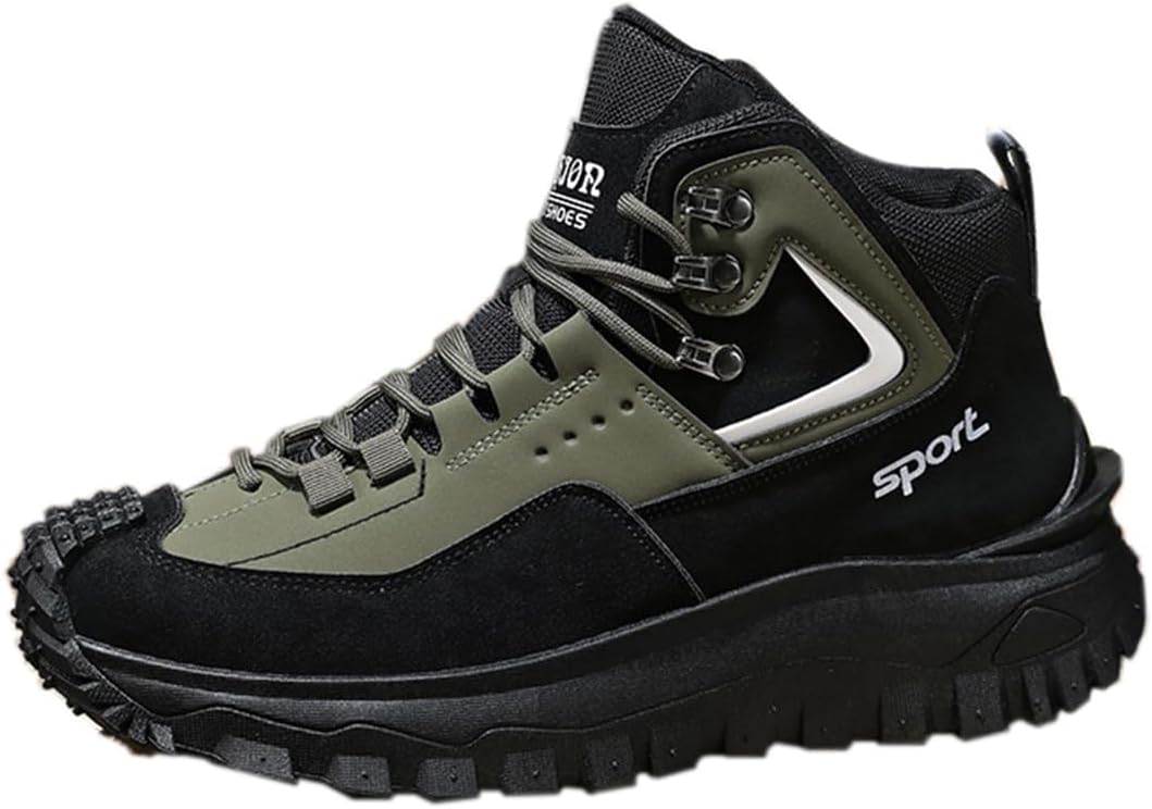 

Мужские высокие модные кроссовки, повседневные спортивные прогулочные туфли с комфортной толстой подошвой Zhoupulp, зеленый