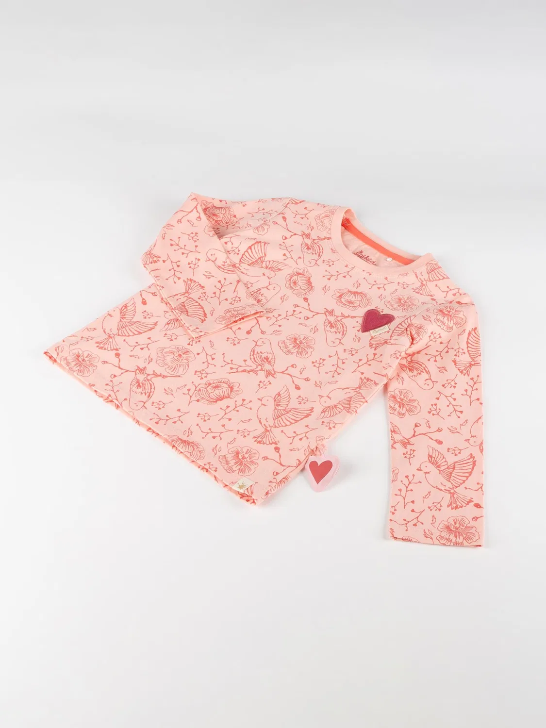 Рубашка Sigikid Langarmshirt Pink Birds светло-розового цвета — фото 4