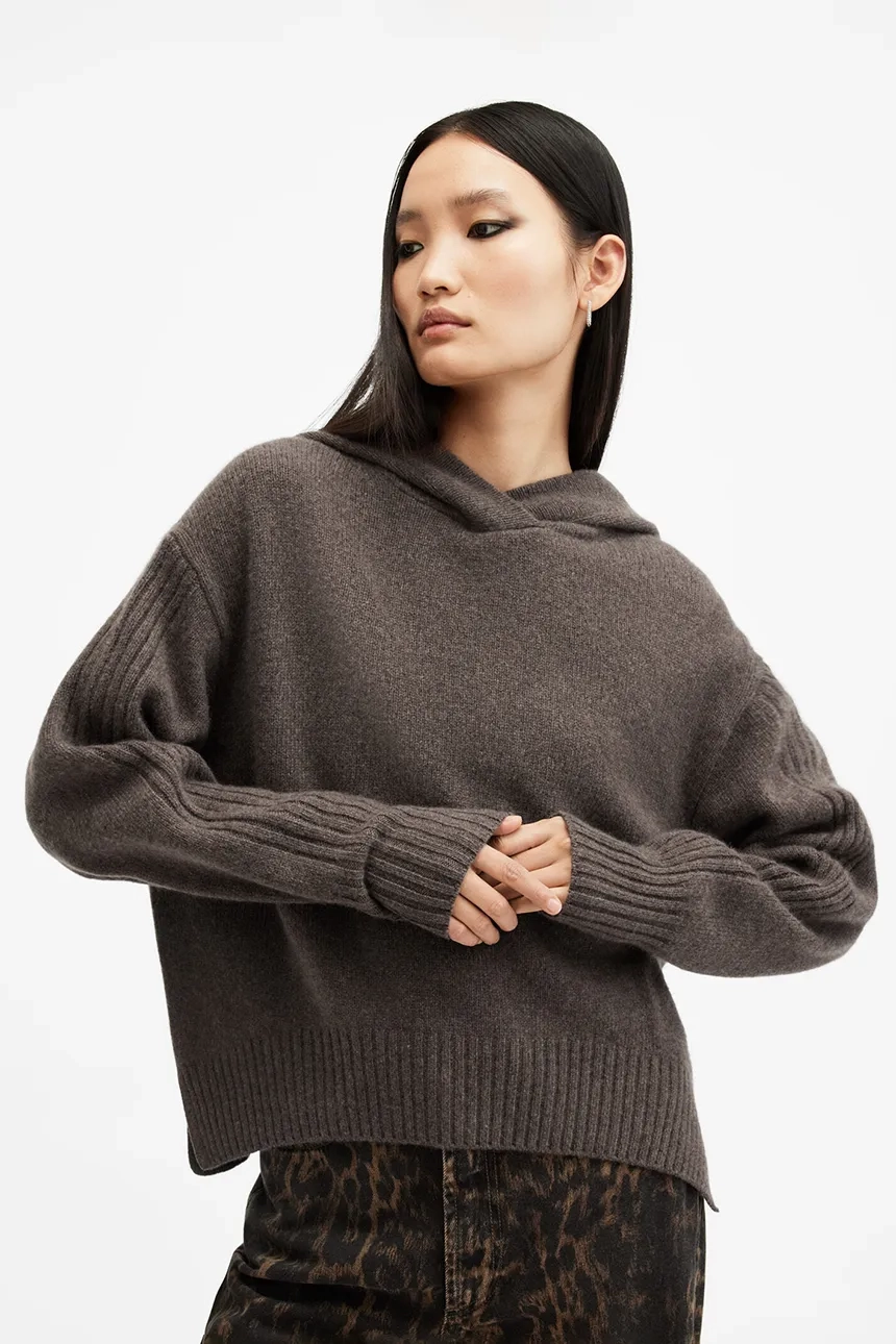 

Толстовка INES из шерсти AllSaints, коричневый