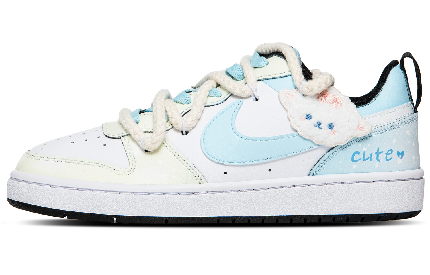 

Кроссовки Nike Court Borough 2 Skateboarding Shoes Women's Low-top White/Blue/Yellow, голубой, Синий, Кроссовки Nike Court Borough 2 Skateboarding Shoes Women's Low-top White/Blue/Yellow, голубой