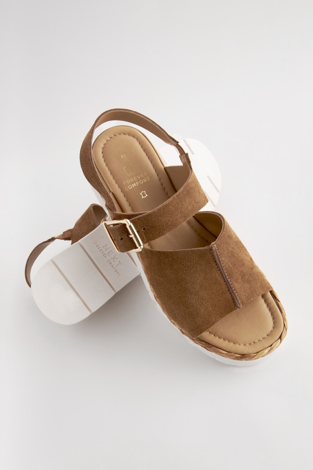 Кожаные спортивные туфли на танкетке Forever Comfort Next, коричневый — фото 4
