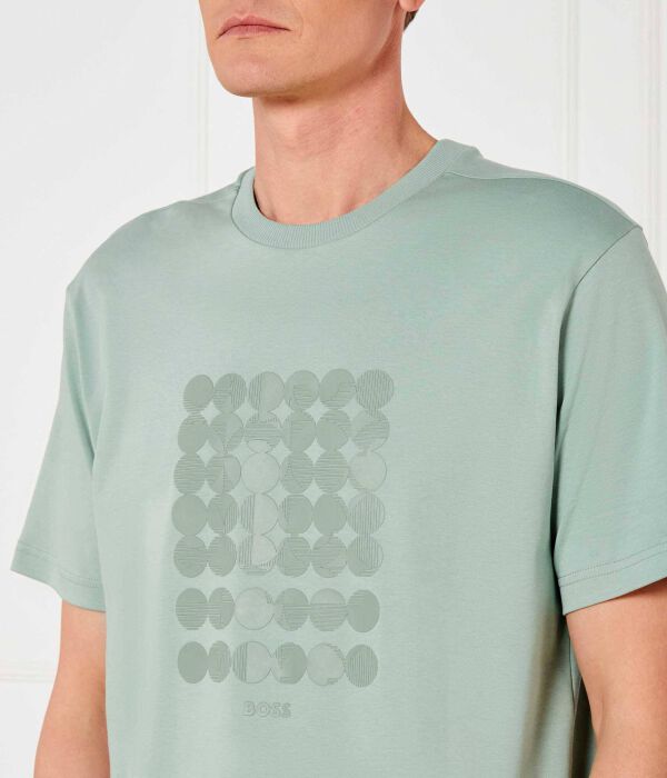 Футболка с принтом в полоску c Loose fit Boss Green, зеленый — фото 4