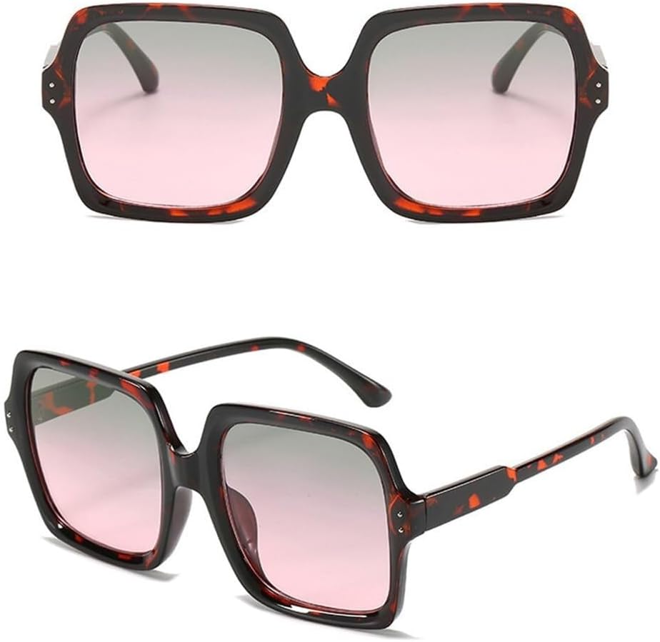 

Новые солнцезащитные очки большого размера 2025 года для женщин, цельные линзы, большая оправа, солнцезащитные очки для мужчин с защитой от УФ-излучения UV400 (зеркальные) LXLHWN, 04 Leopard-greenpink