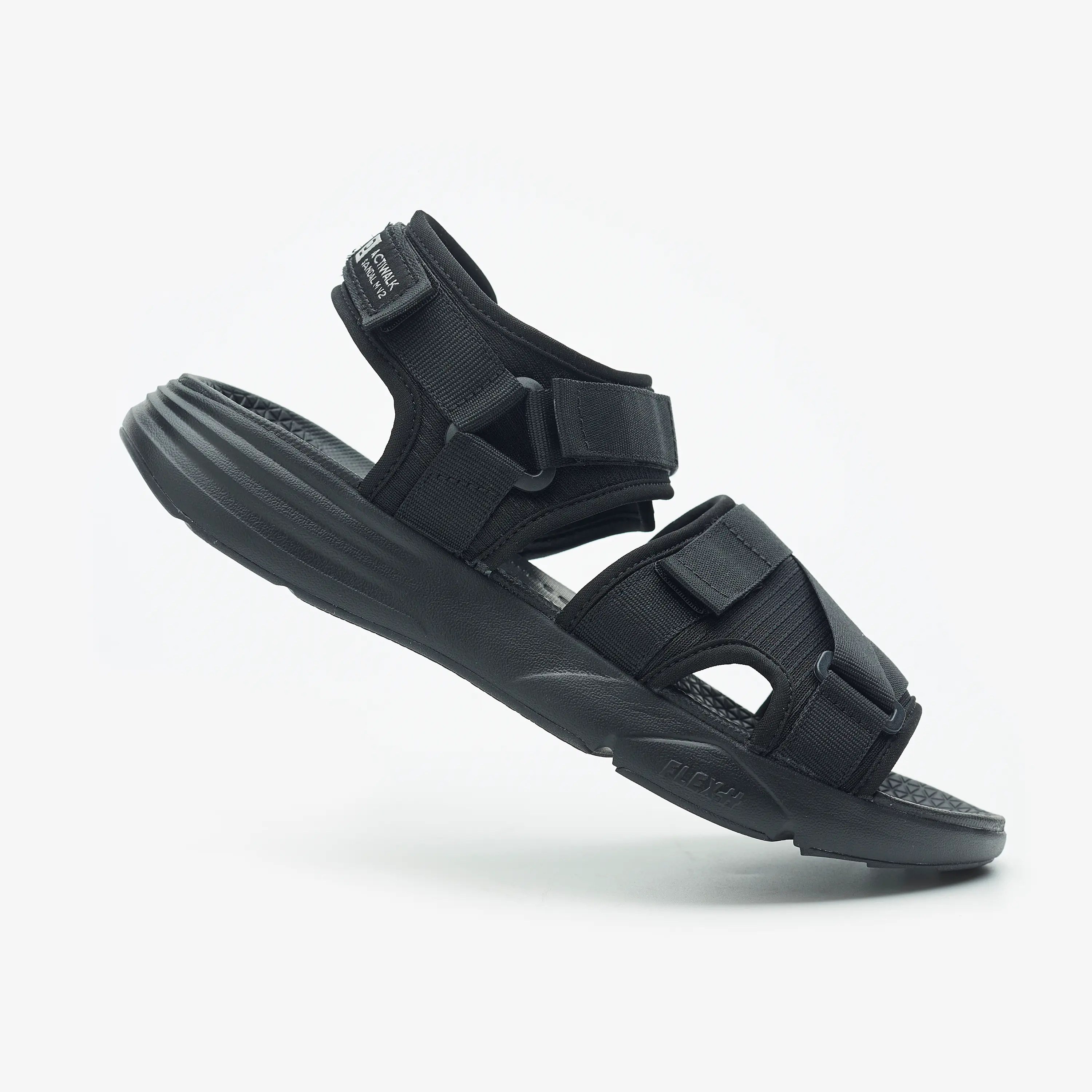 Мужские городские сандалии для комфортной ходьбы Actiwalk Decathlon дымчато-чёрные — фото 3