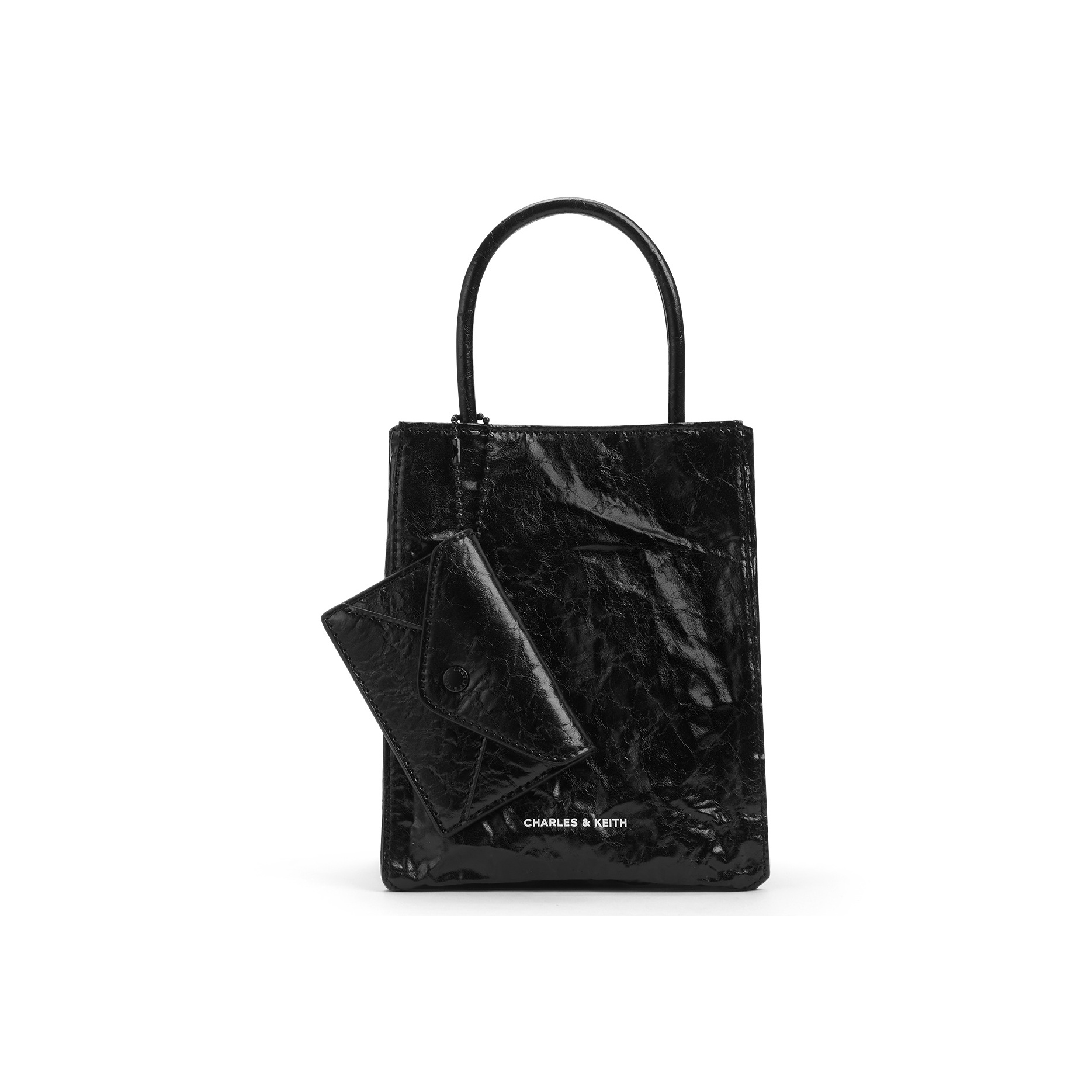 

CHARLES&KEITH Бумажная сумка через плечо, Jet Black