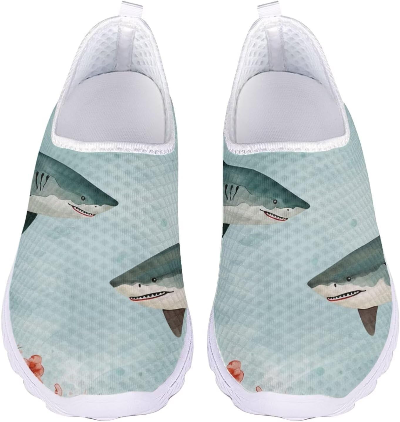 

Кроссовки слипоны Jeiento Fashion для женщин и мужчин, сетчатые, легкие, спортивные ходовые кроссовки, обувь с рисунком бабочки для походов, прогулок, спорта, путешествий и бега, Shark