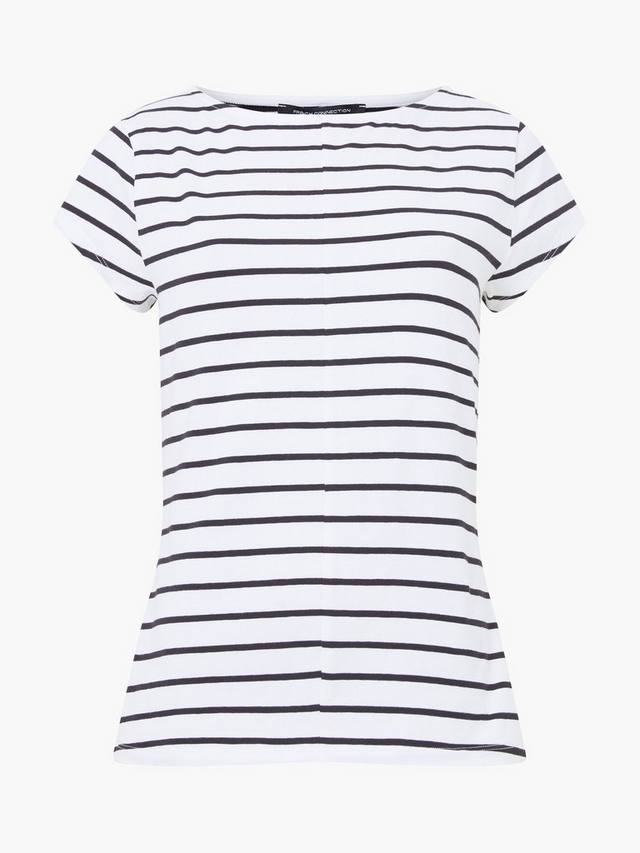 

Футболка Rallie в полоску приталенная French Connection, White/Black