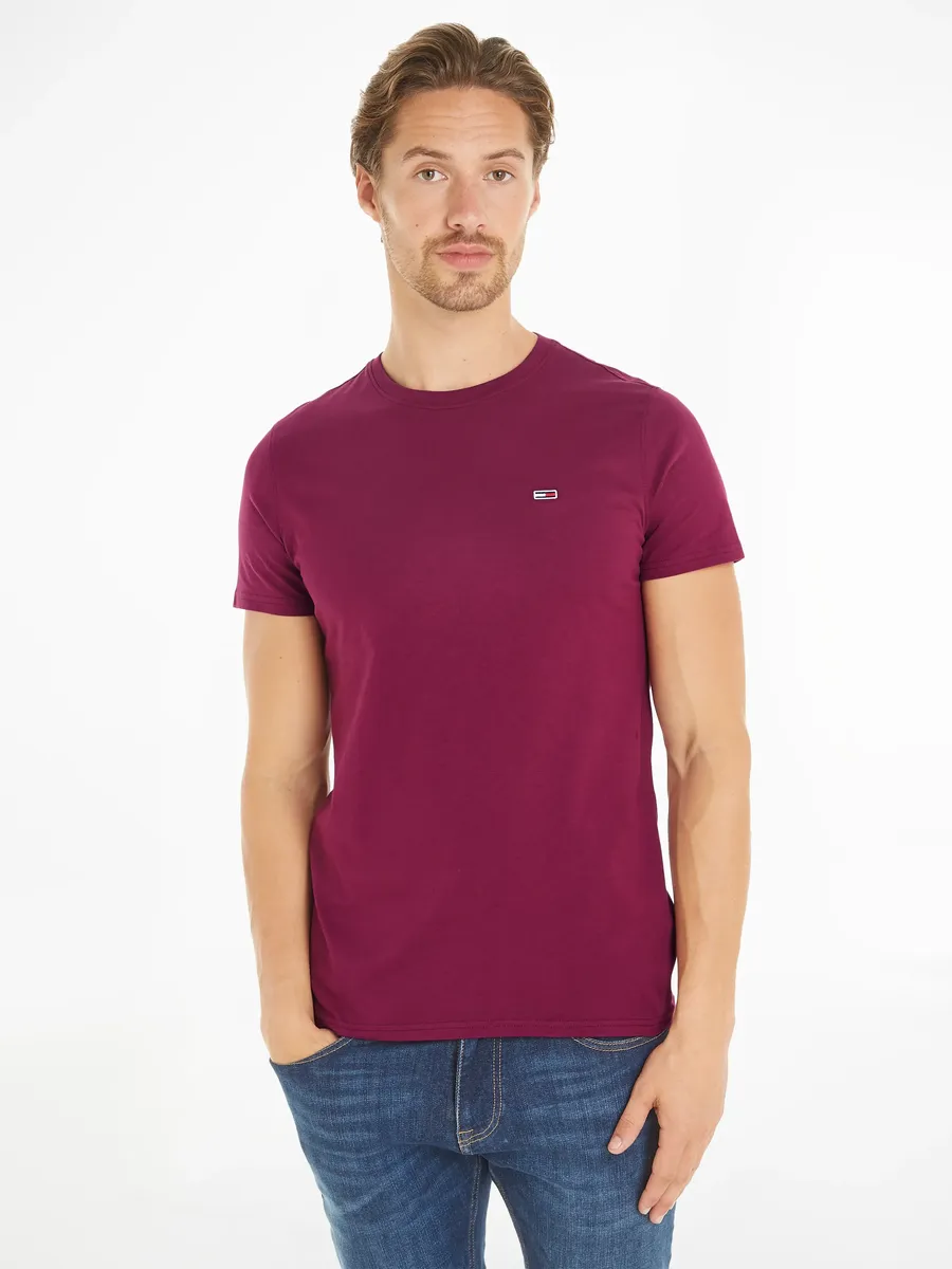 

Футболка Tommy Jeans "TJM ESSENTIAL SOLID TEE", стандартного кроя, с круглым вырезом и тонким флажком с логотипом, цвет Valley Grape