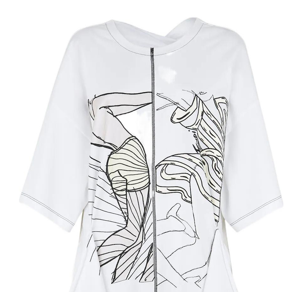 

SS22 Короткое Платье с Короткими Рукавами Женское Белое FENDI