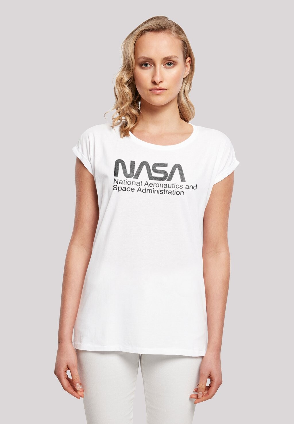 

Футболка с принтом NASA LOGO ONE TONE F4NT4STIC, белый