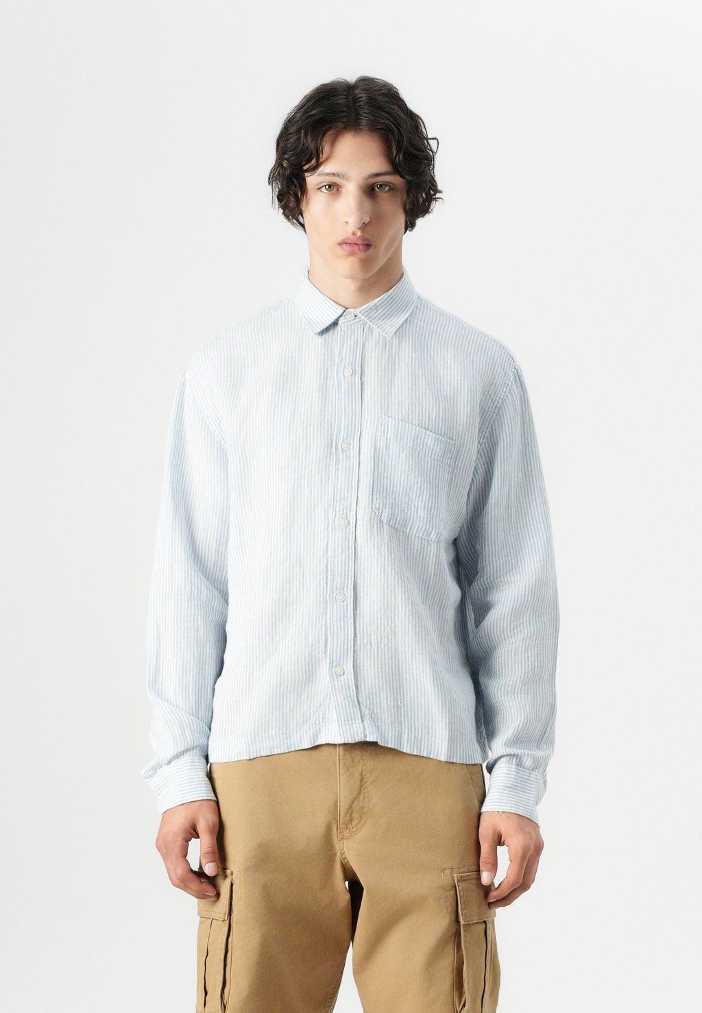 

Рубашка STRIPES Abercrombie & Fitch, светло-голубой