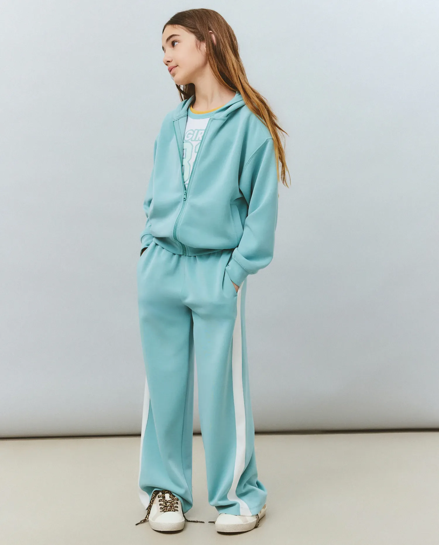 Открытая свитшот с капюшоном из модала для девочки Kids El Corte Inglés, 582 Verde Agua — фото 2