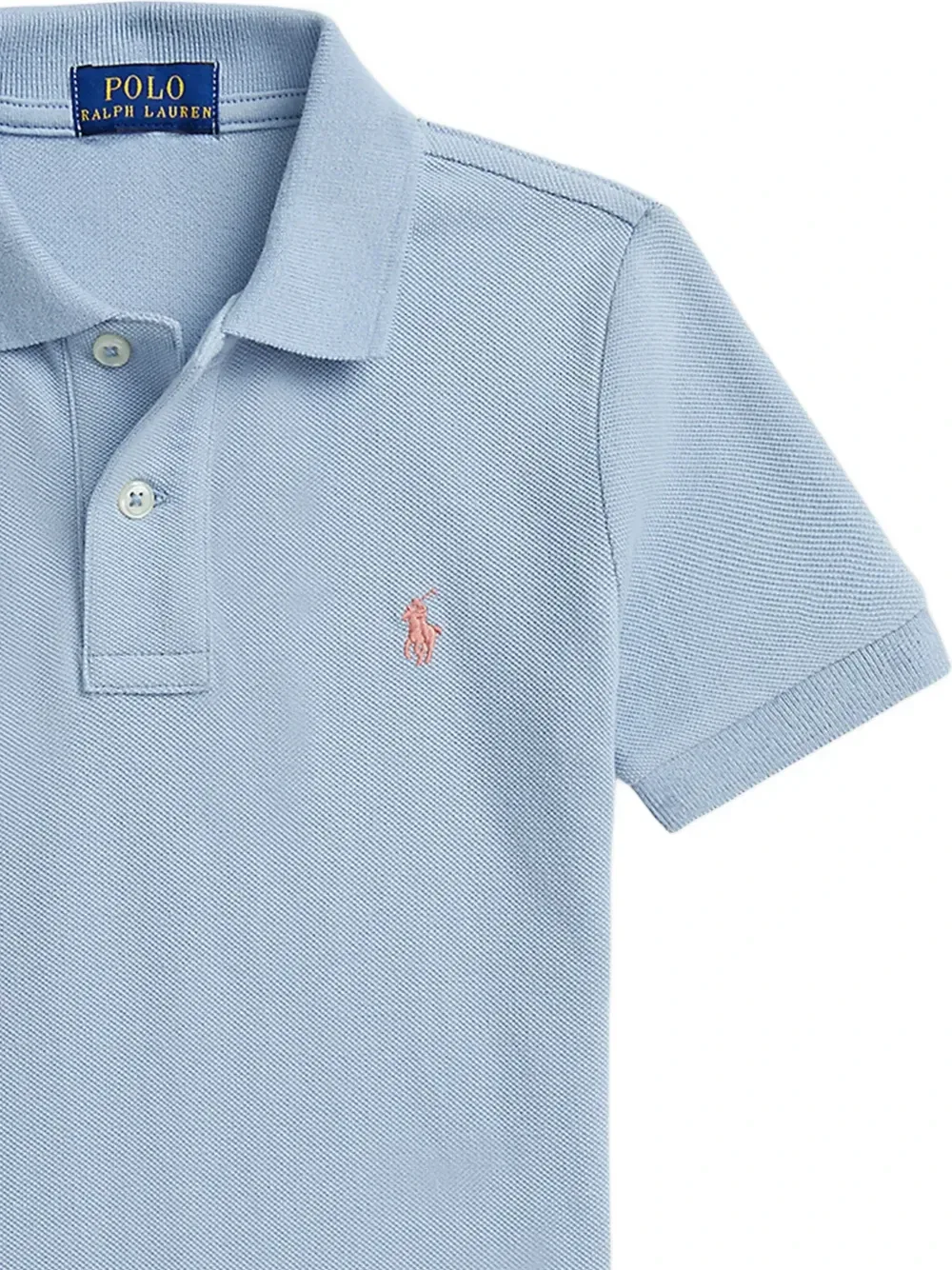 Рубашка-поло с короткими рукавами на пуговицах Polo Ralph Lauren Kids, синий — фото 4