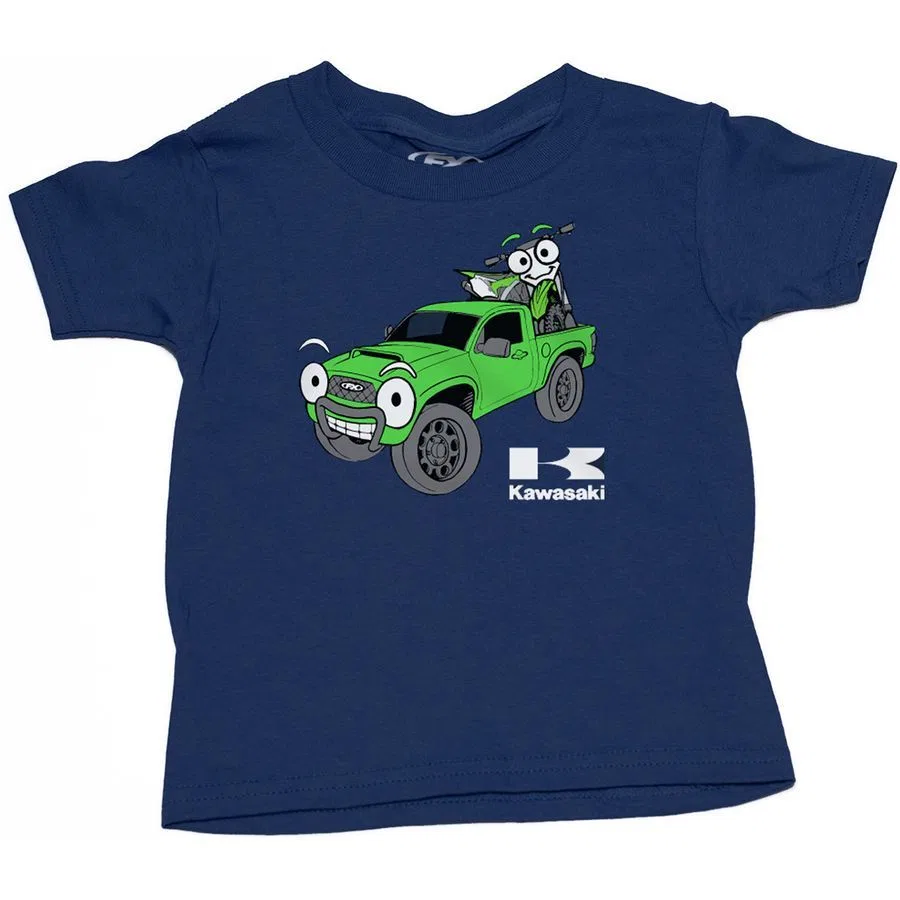 Детская футболка с изображением грузовика Kawasaki Factory Effex, Navy