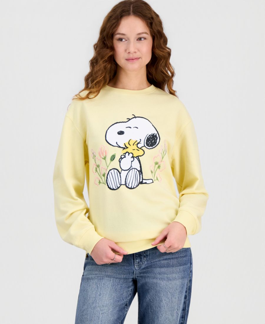 

Детская толстовка с круглым вырезом Снупи и тюльпаны Snoopy, Double Cream