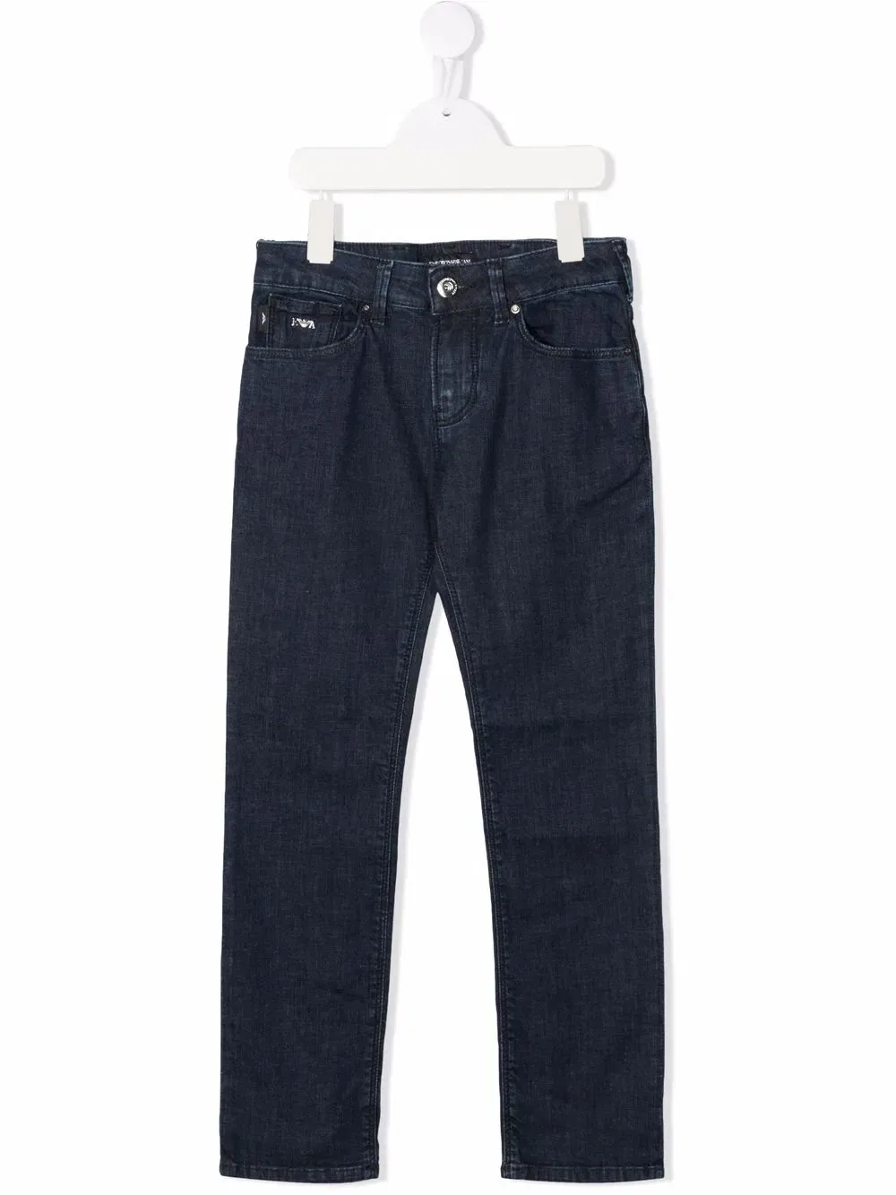 Брюки прямого кроя со средней посадкой Emporio Armani Kids, синий