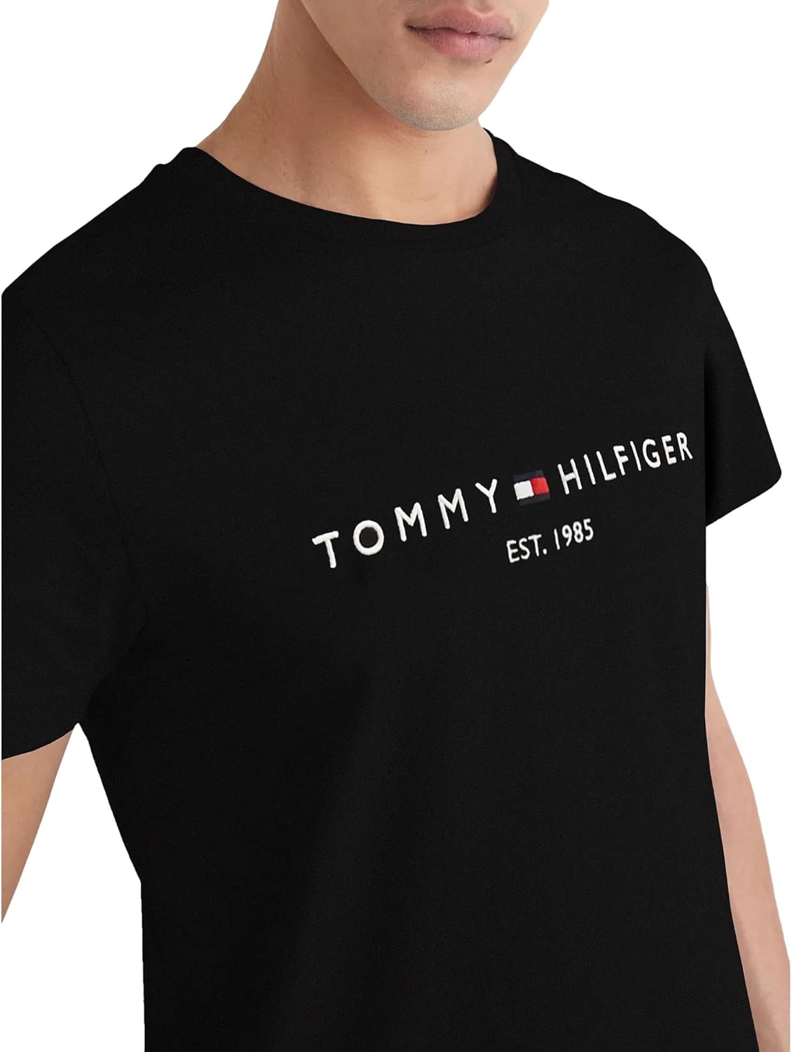 Мужская футболка с короткими рукавами и принтом Tommy Hilfiger, Black. — фото 3