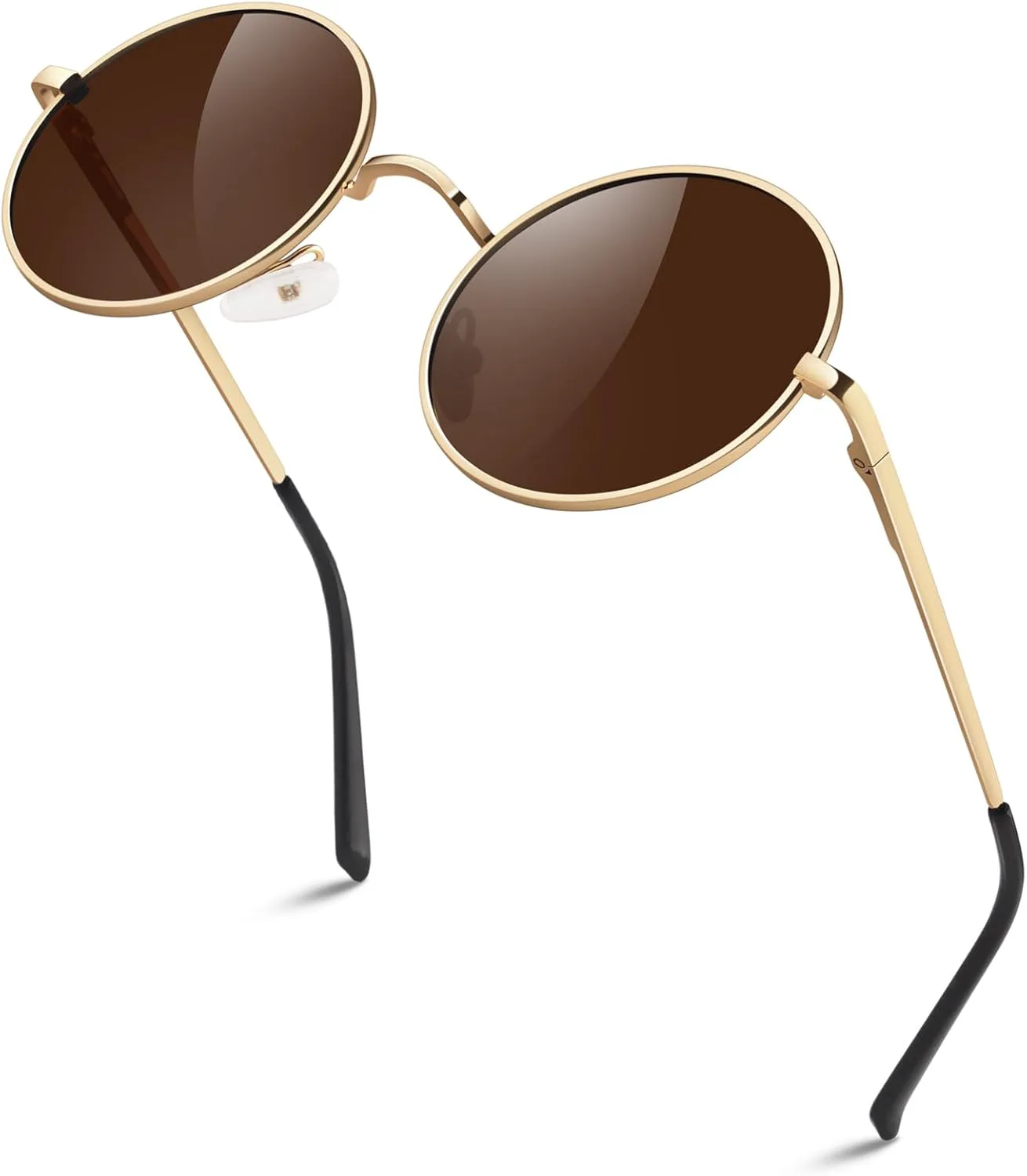 

Солнцезащитные очки Sunier круглой формы для мужчин и женщин, поляризованные, в стиле ретро, ​​с защитой от УФ-излучения UV400, 45mm Gold Frame Brown Lens