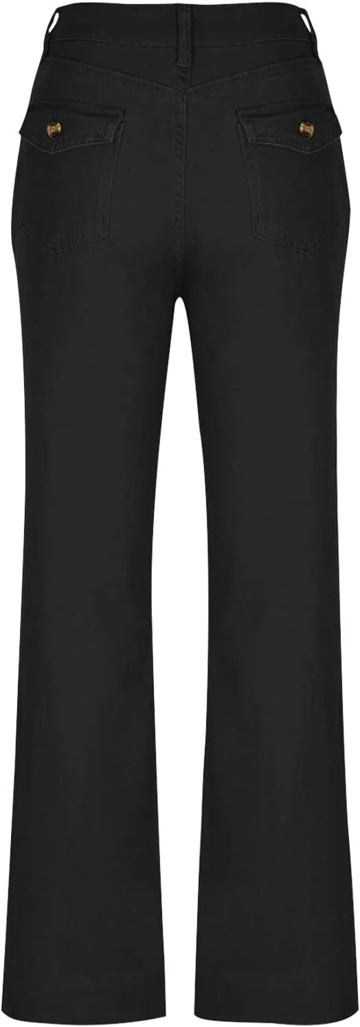 Женские джинсы sweatpants с широкими штанинами, завышенной талией и карманами — фото 4