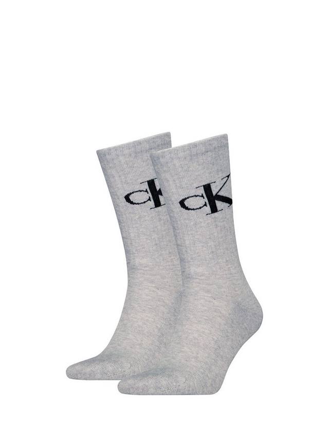 

Носки на щиколотках с монограммой Calvin Klein, серый