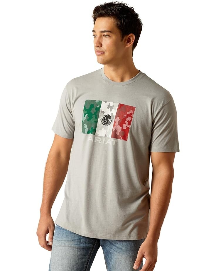 

Футболка Ariat Mexico Camo Flag, цвет Stone Heather