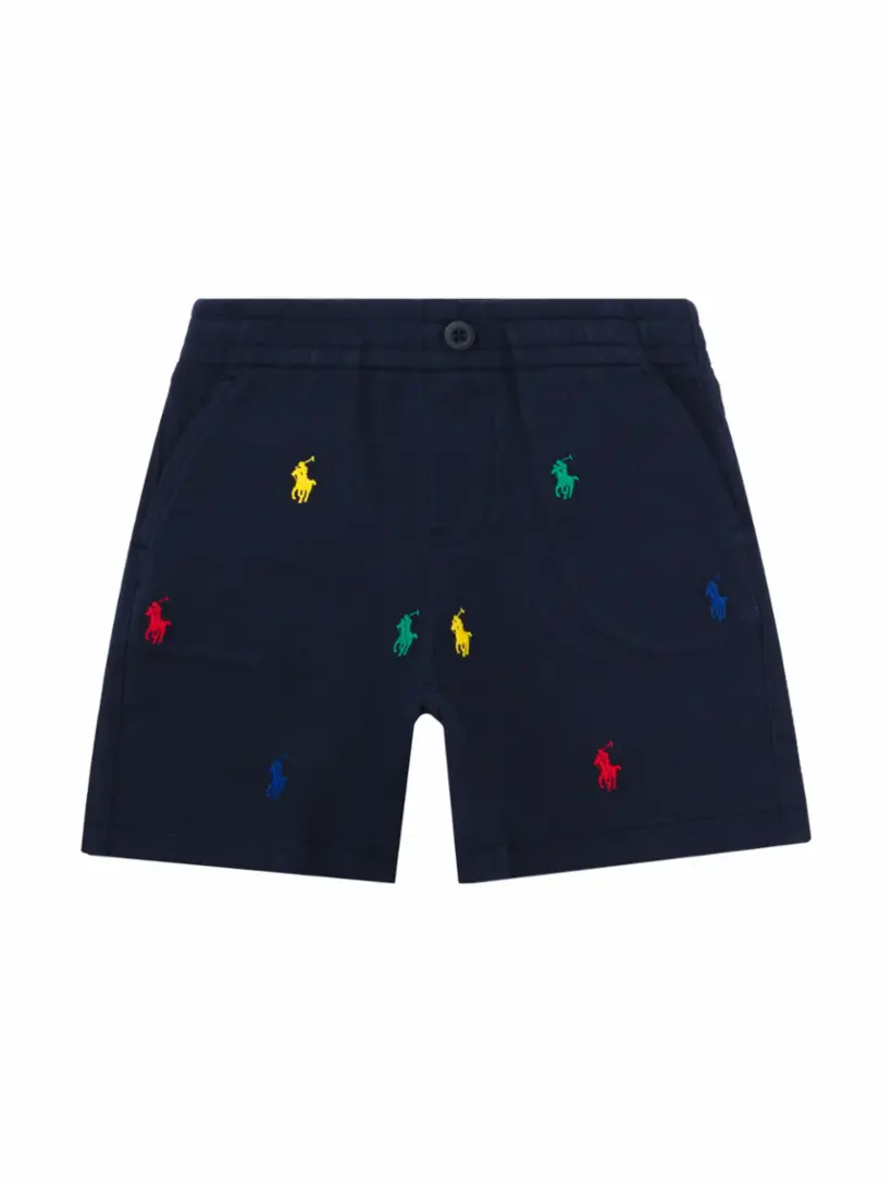 

Хлопковые шорты с монограммой Ralph Lauren, тёмно-синий