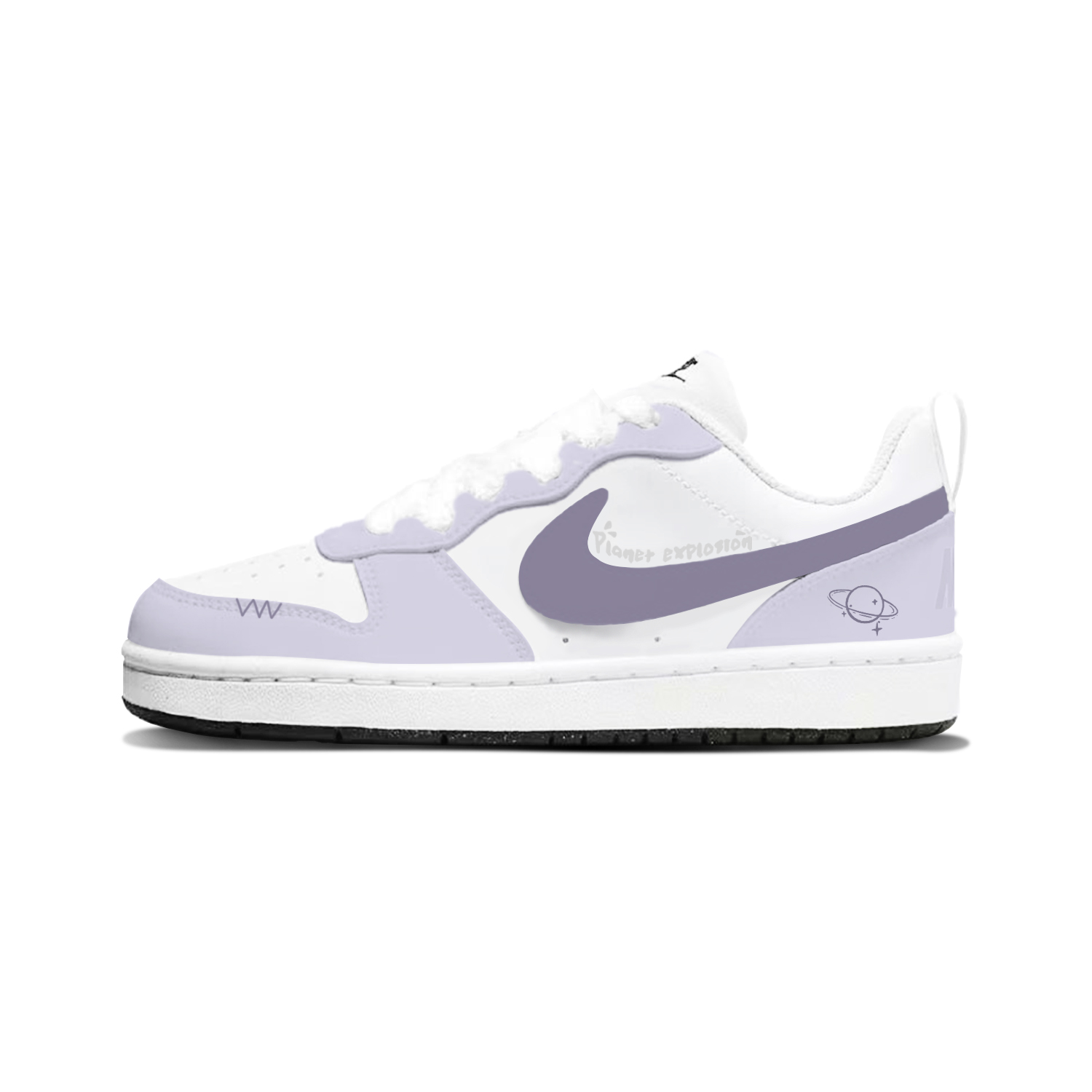 

Пурпурные скейтерские кроссовки Court Borough Tone Planet с противоскользящей и износостойкой подошвой, низкие, для детей Nike, фиолетовый