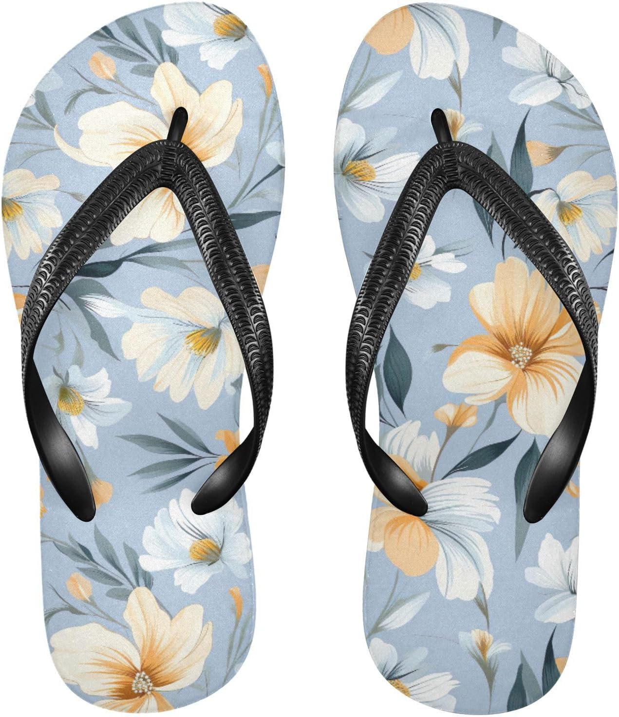 

Шлепанцы с цветочным рисунком и листьями, пляжные сандалии-вьетнамки, резинескользящие летние тапочки для ходьбы, обувь для мужчин и женщин Sinestour, Leaves Floral Flower