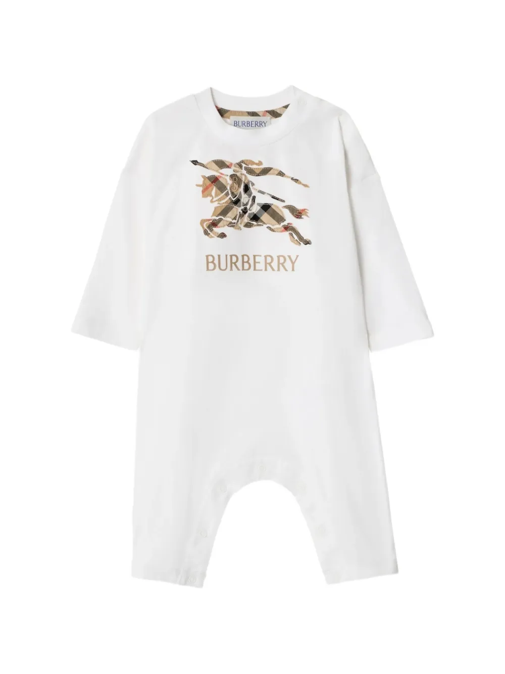 

Комбинезон из хлопка с принтом в клетку Ekd Burberry Kids, белый