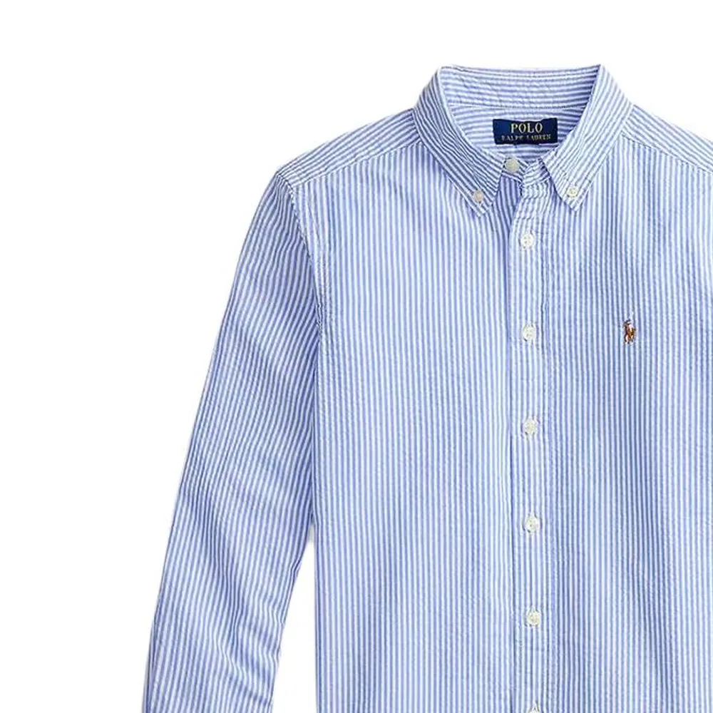 Повседневная рубашка Polo Ralph Lauren для детей, синяя — фото 4