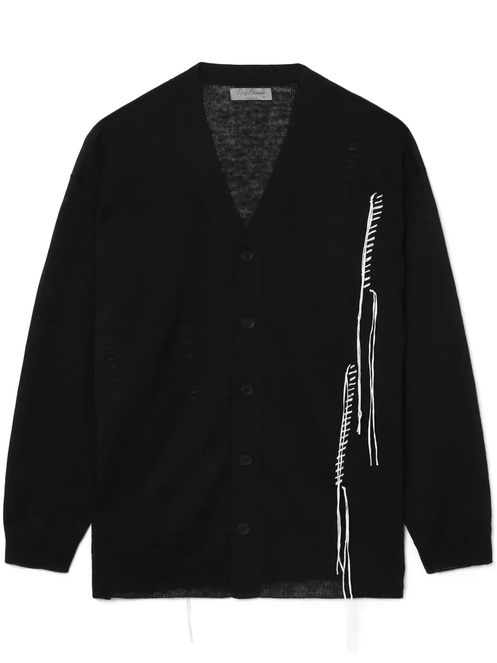 

Кардиган с контрастной строчкой Yohji Yamamoto, черный