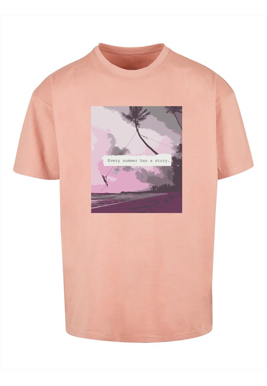 

Классическая футболка Merchcode Shirt Summer - Every summer has a story, цвет peach