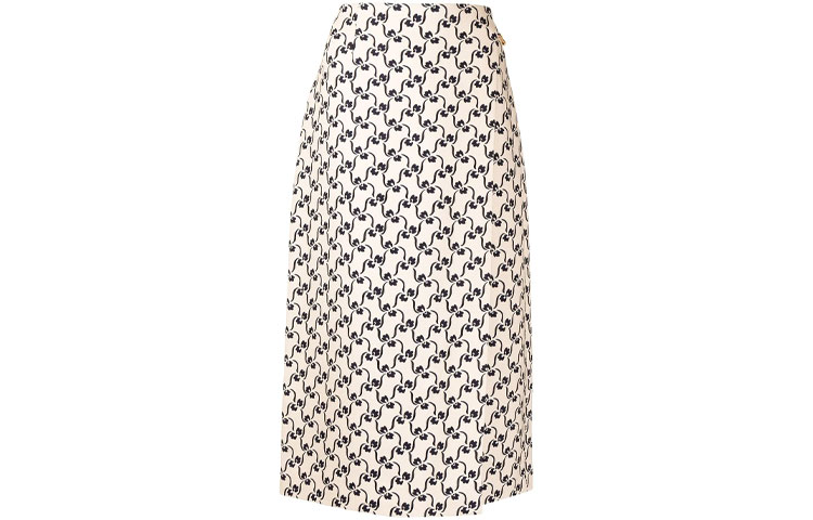 

TORY BURCH Повседневная длинная юбка для женщин, бежево-желтая, средней длины, силуэт A-line