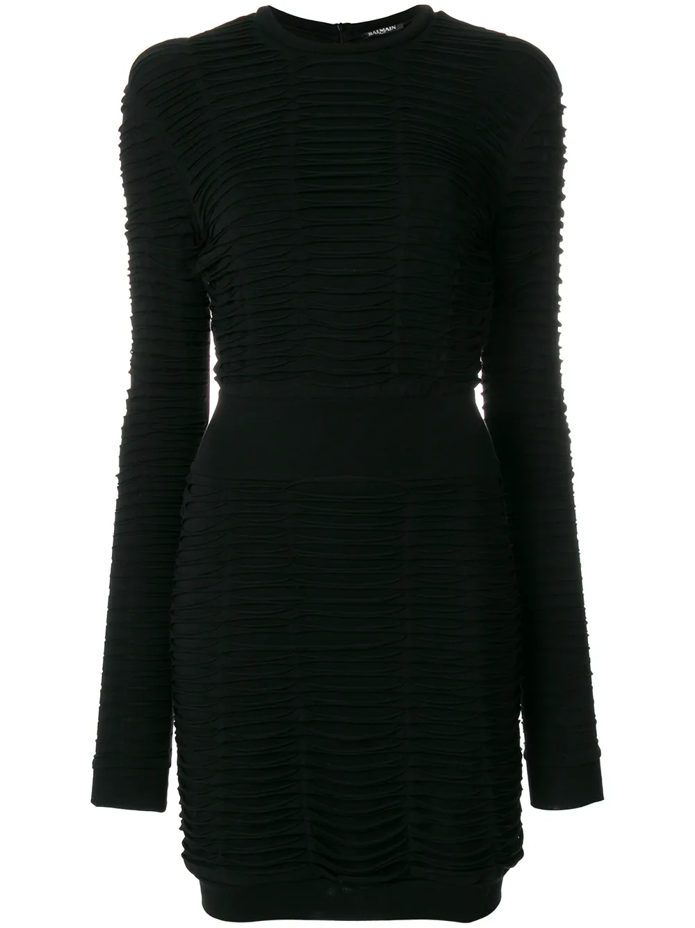 

Приталенное плиссированное платье BALMAIN, черный