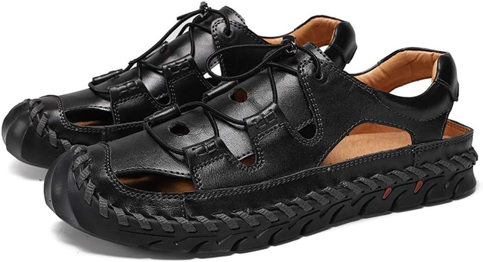 

Мужские летние сандалии Asifn с закрытым носком, дышащие резиновые повседневные легкие тапочки, пляжная обувь на плоской подошве, водонепроницаемые, черный