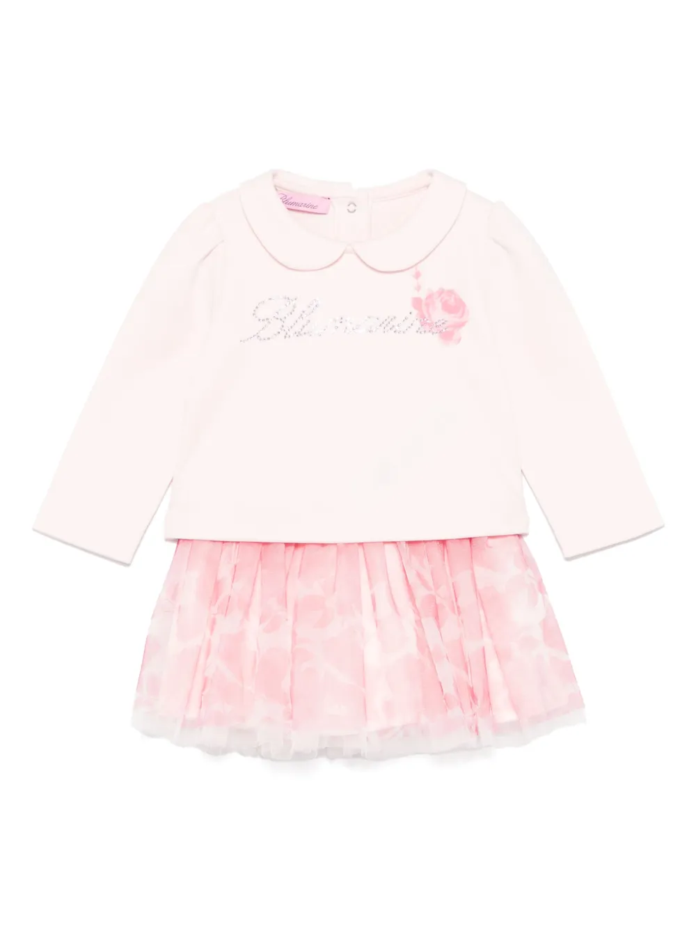 

Комплект из топа и юбки со стразами Miss Blumarine, розовый