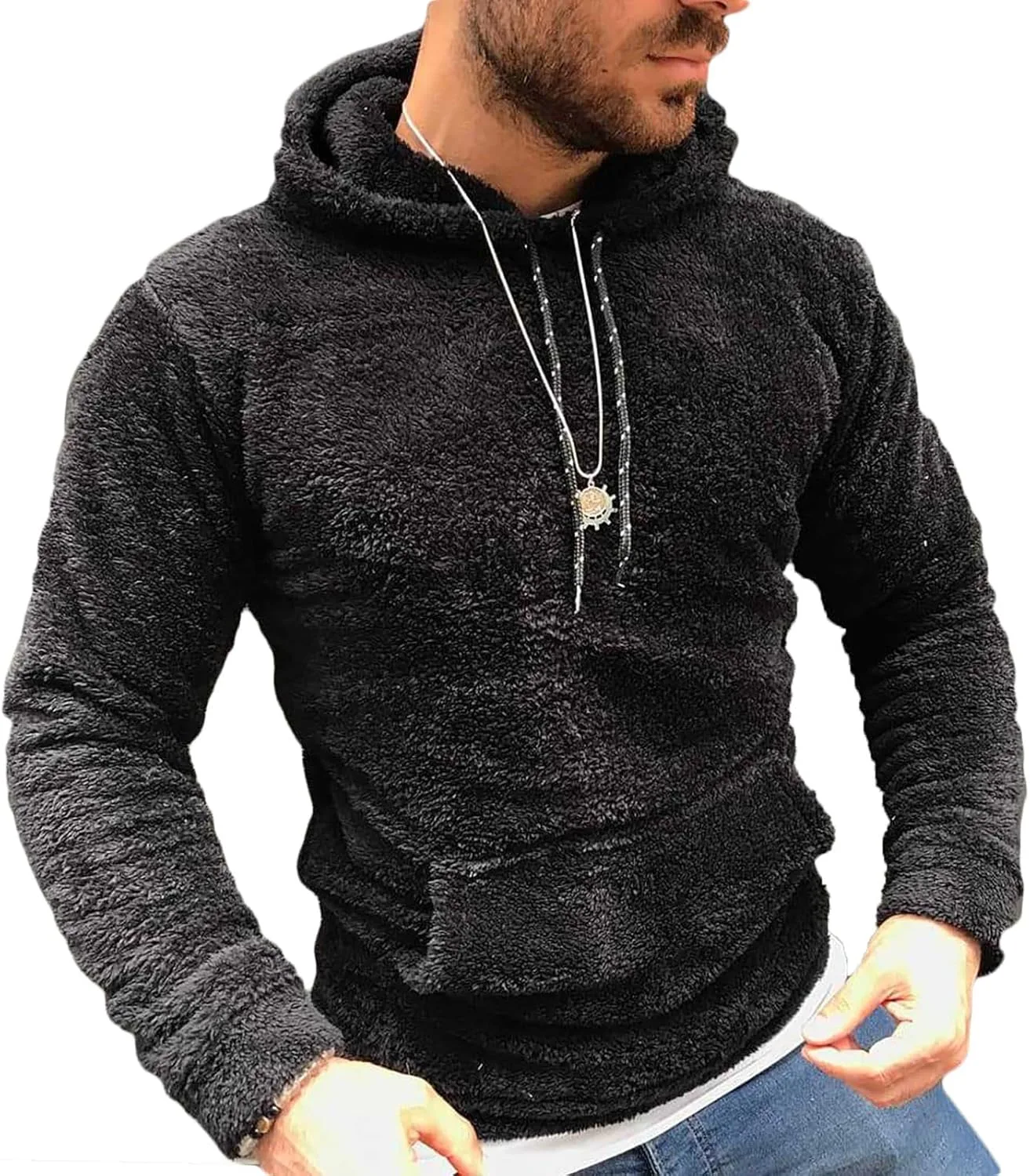 

Ctreela Sherpa Fleece худи с капюшоном, длинный рукав, передний карман