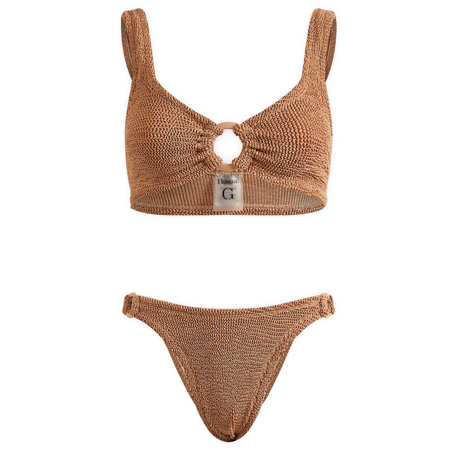 

Бикини Hunza G Hallie Covered Hoop Bikini, цвет Metallic Cocoa