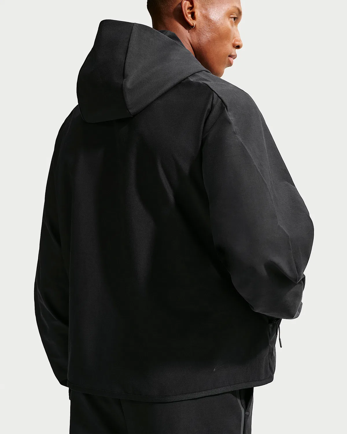 Мужская куртка-ветровка Shori Knit Full-Zip Windrunner Nike Tech, Black/Black — фото 2